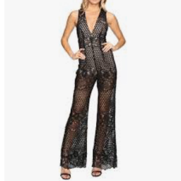 Alice Mccall New Romantics Black Lace Jumpsuit Nwt Sz. 2
